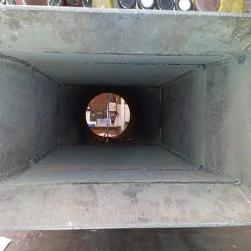 inside view of feeder pipe inside view of feeder pipe